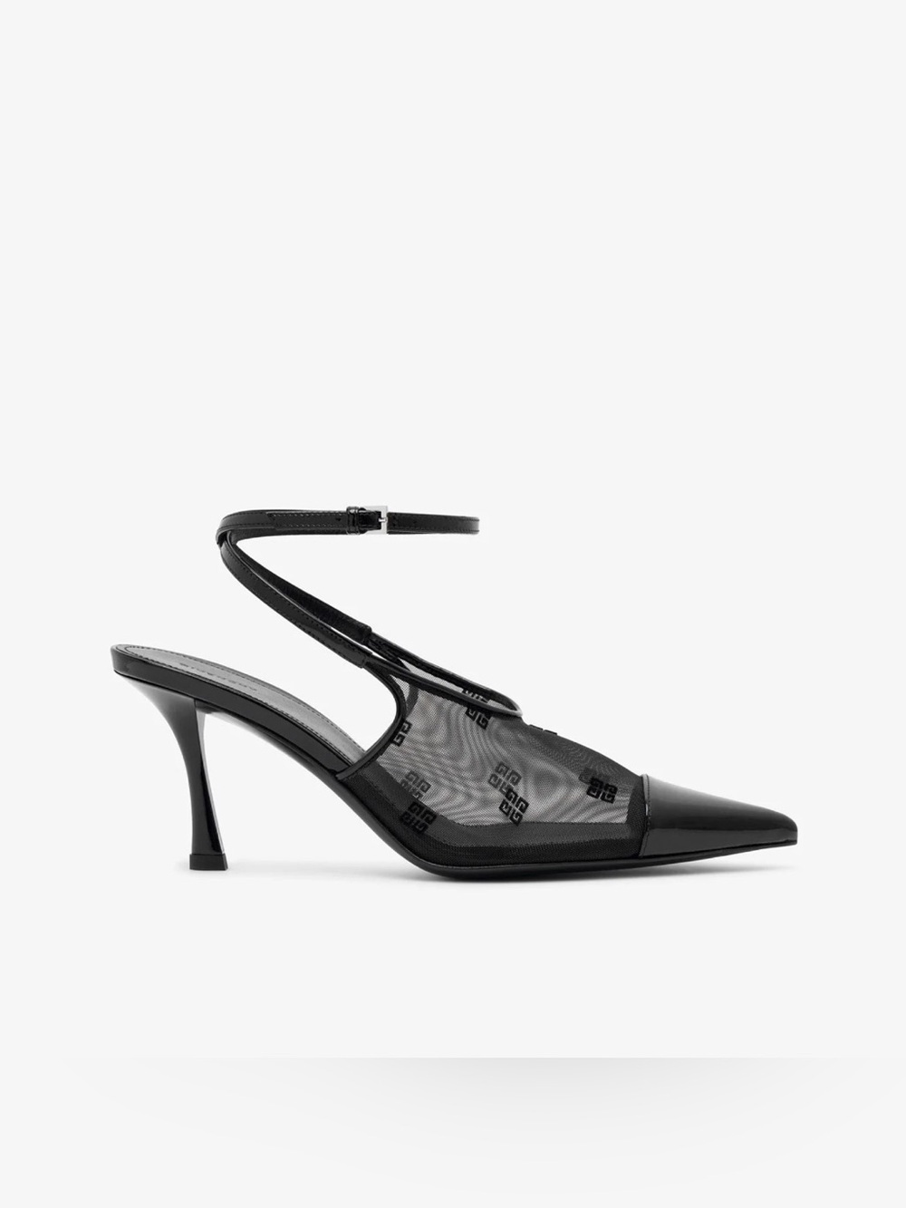 Givenchy Show Slingback Heel in Black Mesh Size 40